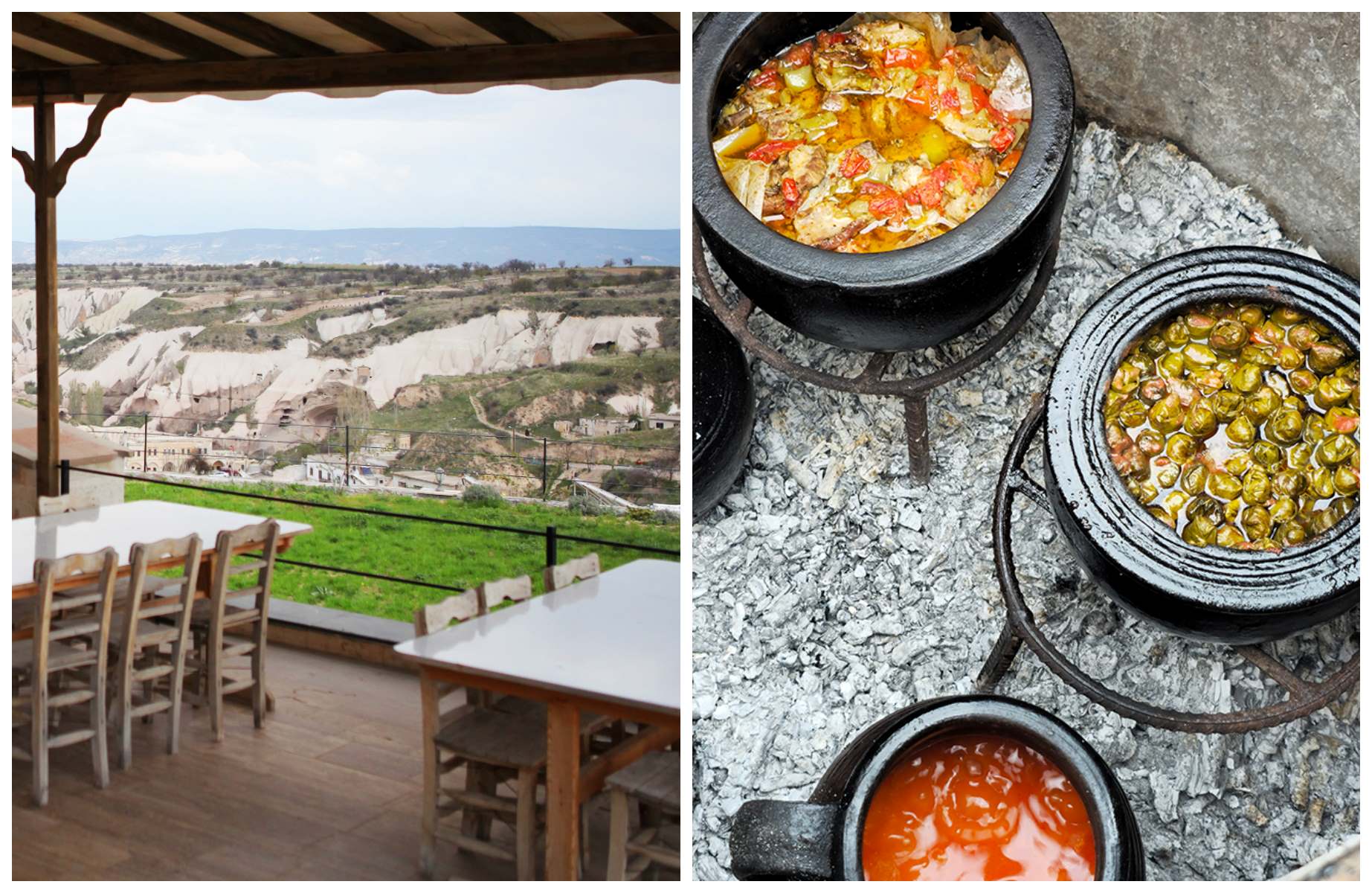 Perched above İbrahimpaşa, Babayan Evi pairs traditional clay-oven cooking with sweeping views across Cappadocia. © babayanevi/Babayan Evi Restaurant