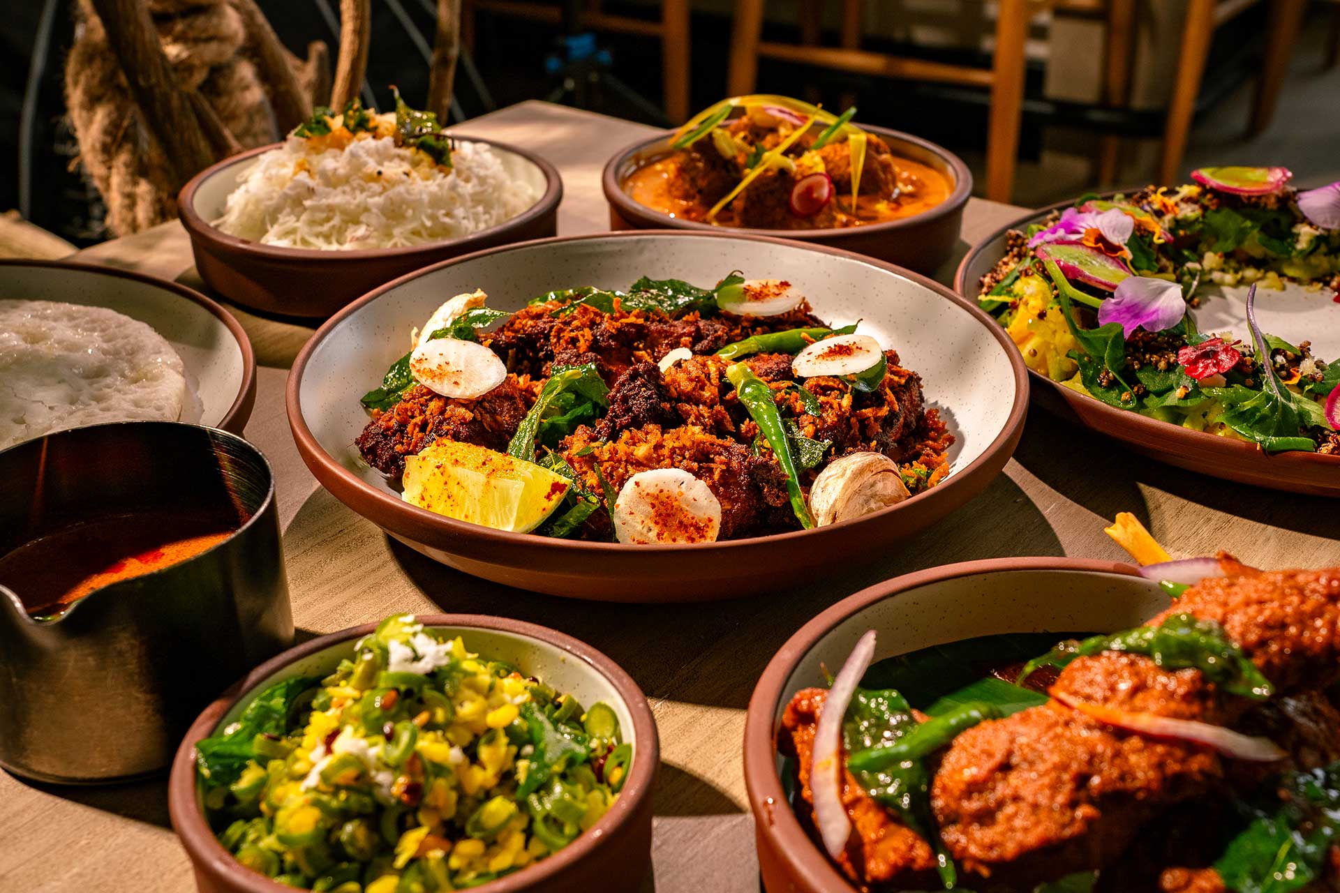 Thattukada, or Indian street cart-style, fried chicken at Copra. © Chad Santo Tomas/Copra