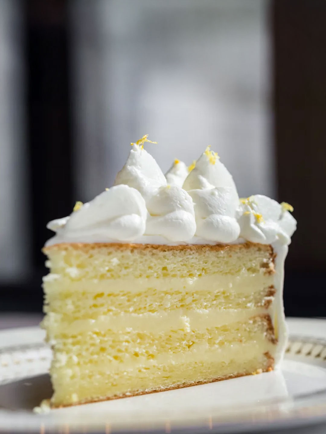 The Grill's chiffon cake layered with lemon curd and frosted with buttercream. © Daniel Krieger Photography/The Grill