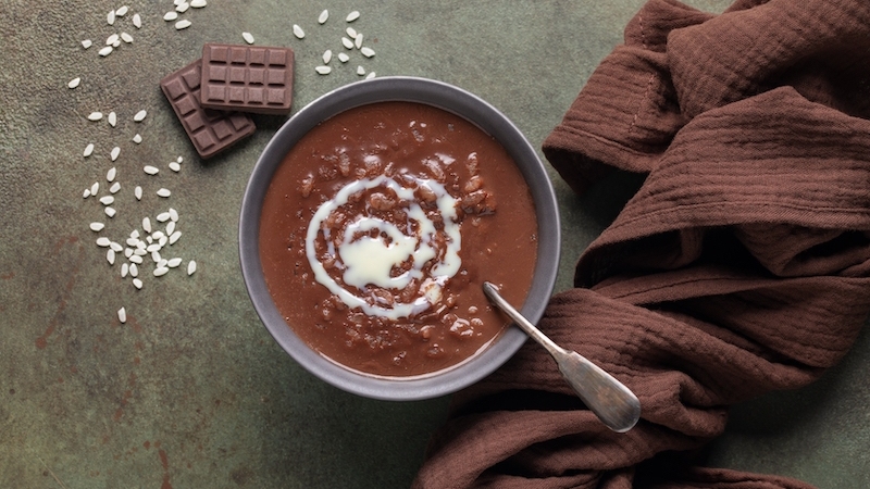 Occupying a space between breakfast and dessert, Champorado is a rich and comforting rice and chocolate dish that's best enjoyed steaming hot on a rainy day. © Natalya Bond