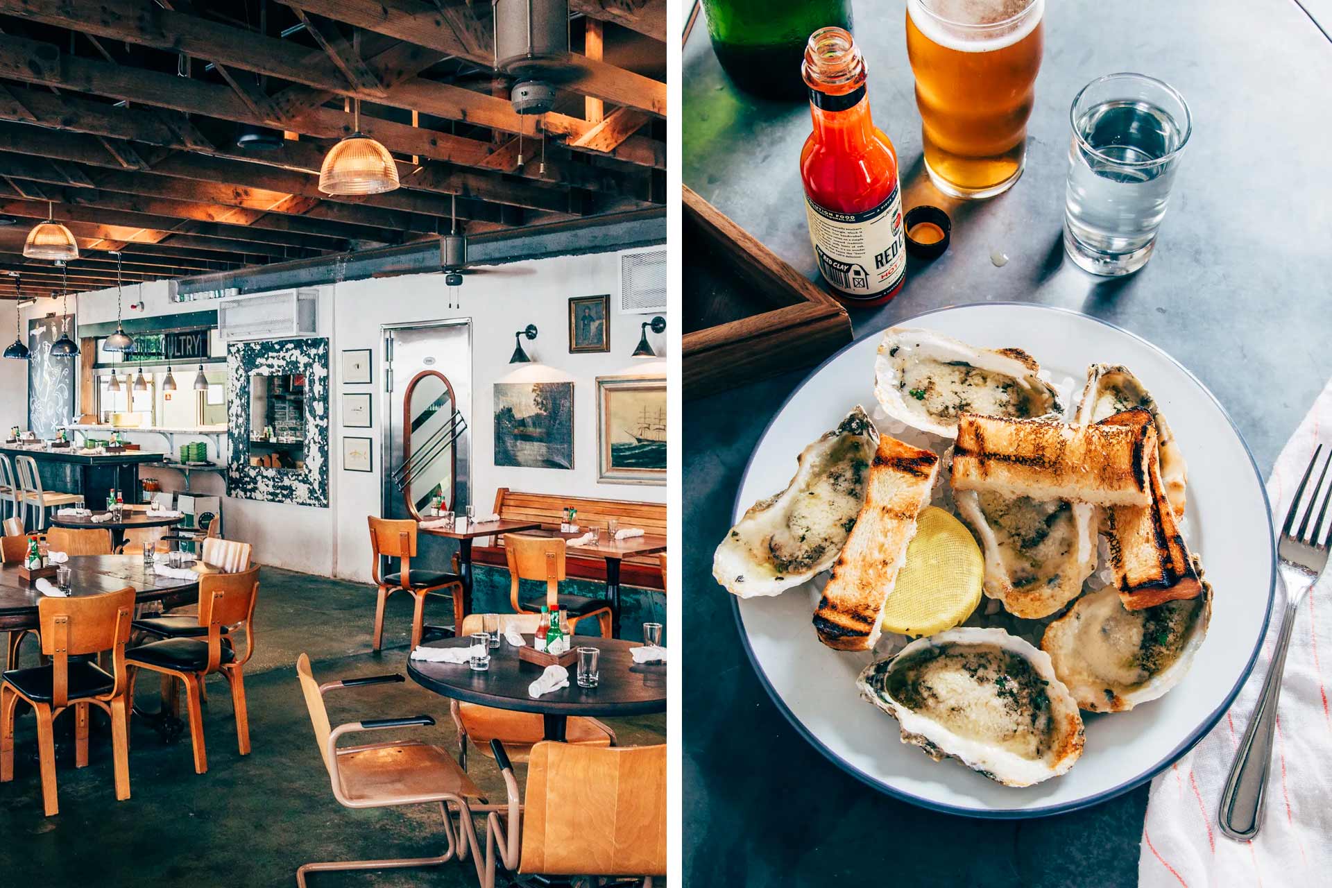 Set within a former auto body shop, oysters are indeed the signature at Leon's Oyster Shop. © Peter Frank Edwards/Leon's Oyster Shop