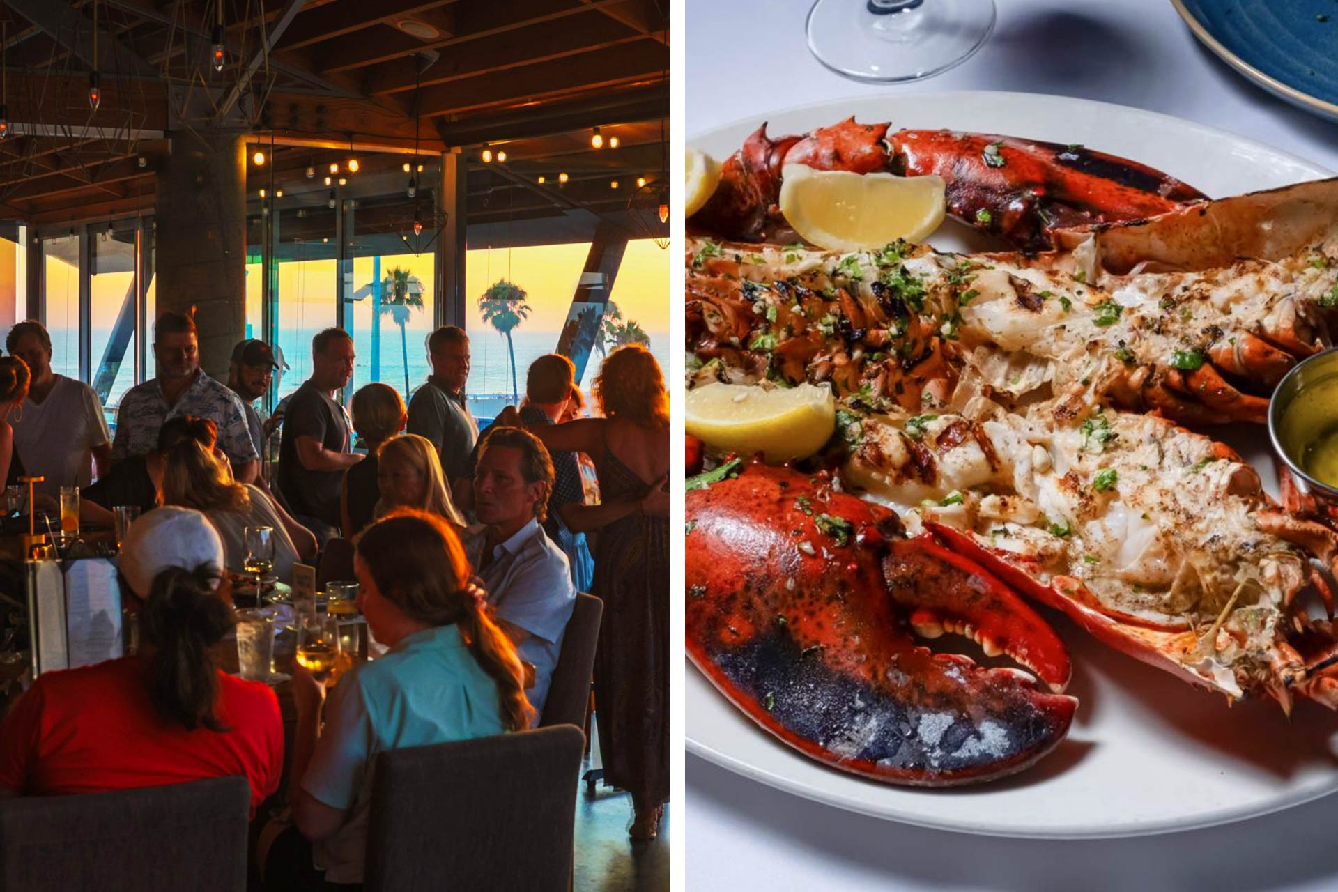 The Lobster's dining room overlooks the Santa Monica Pier, a perfect setting for the namesake signature. © The Lobster