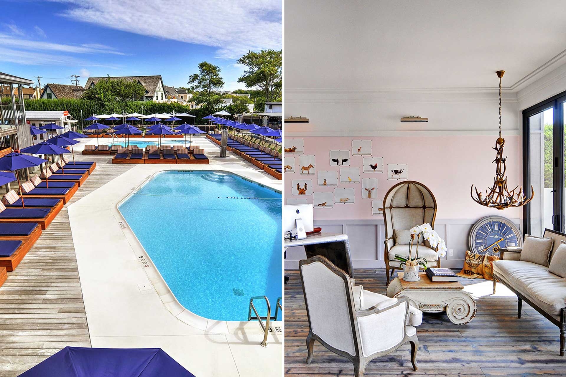 Montauk's famous party scene kicks off at the Beach House's vibrant social spaces. © The Montauk Beach House