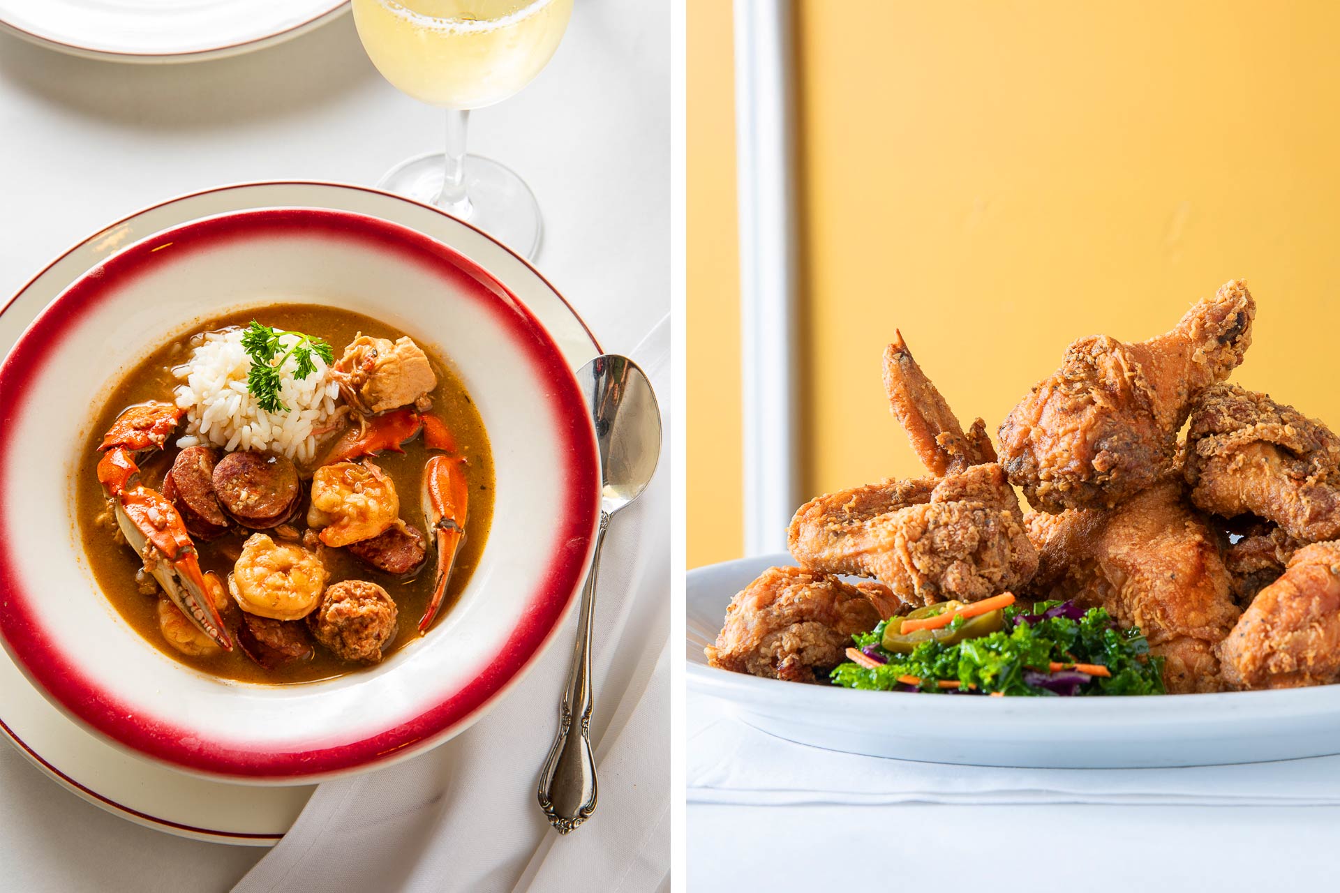You'll never go wrong with seafood gumbo and fried chicken wings at Dooky Chase. © Eugenia Uhl/Dooky Chase