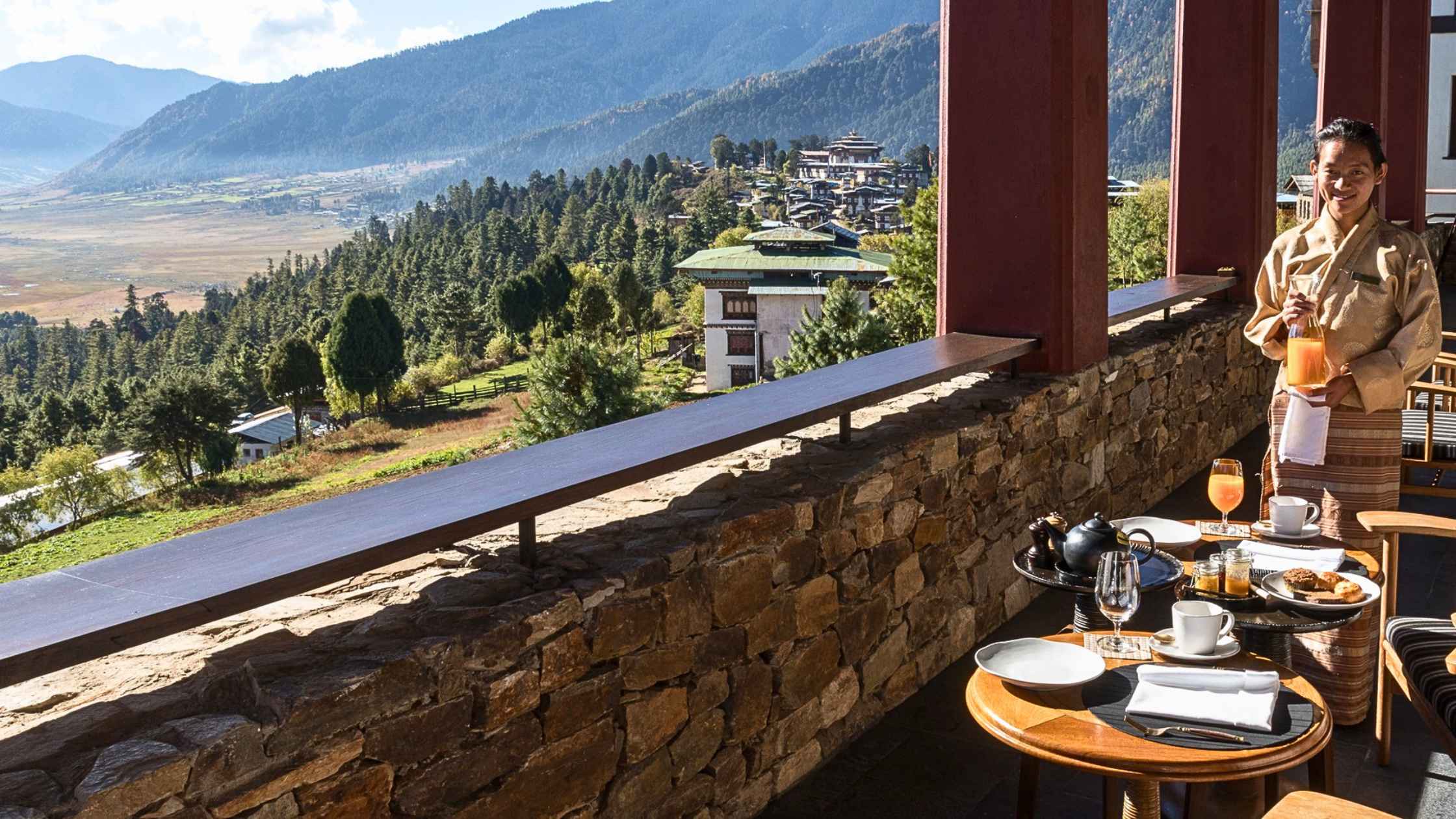 Trade the treadmill for mountain trails at this Two-Key Bhutanese retreat, where adventure begins right outside the door. © Gangtey Lodge Bhutan
