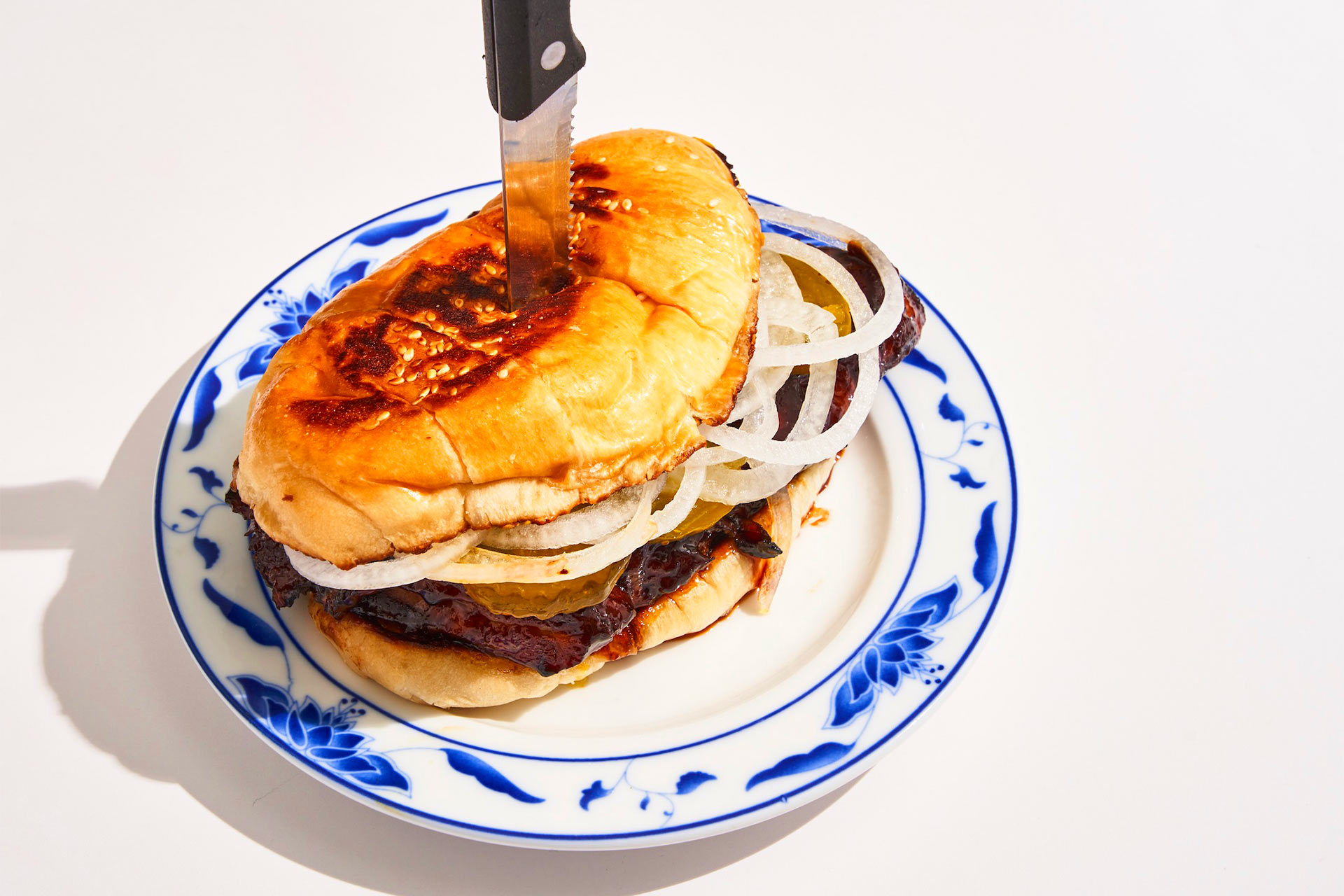 The BKRib sandwich is Chef Calvin Eng's riff on the McDonald’s McRib sandwich. ©  adam friedlander/Bonnie's
