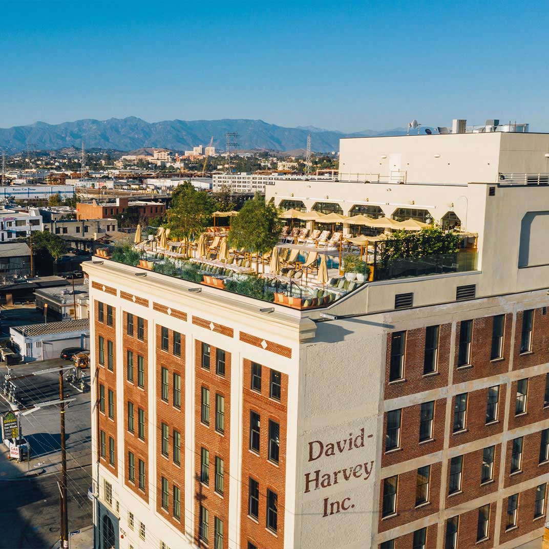 The rooftop at the Soho Warehouse DTLA welcomes only Soho House members and hotel guests. © Soho Warehouse DTLA