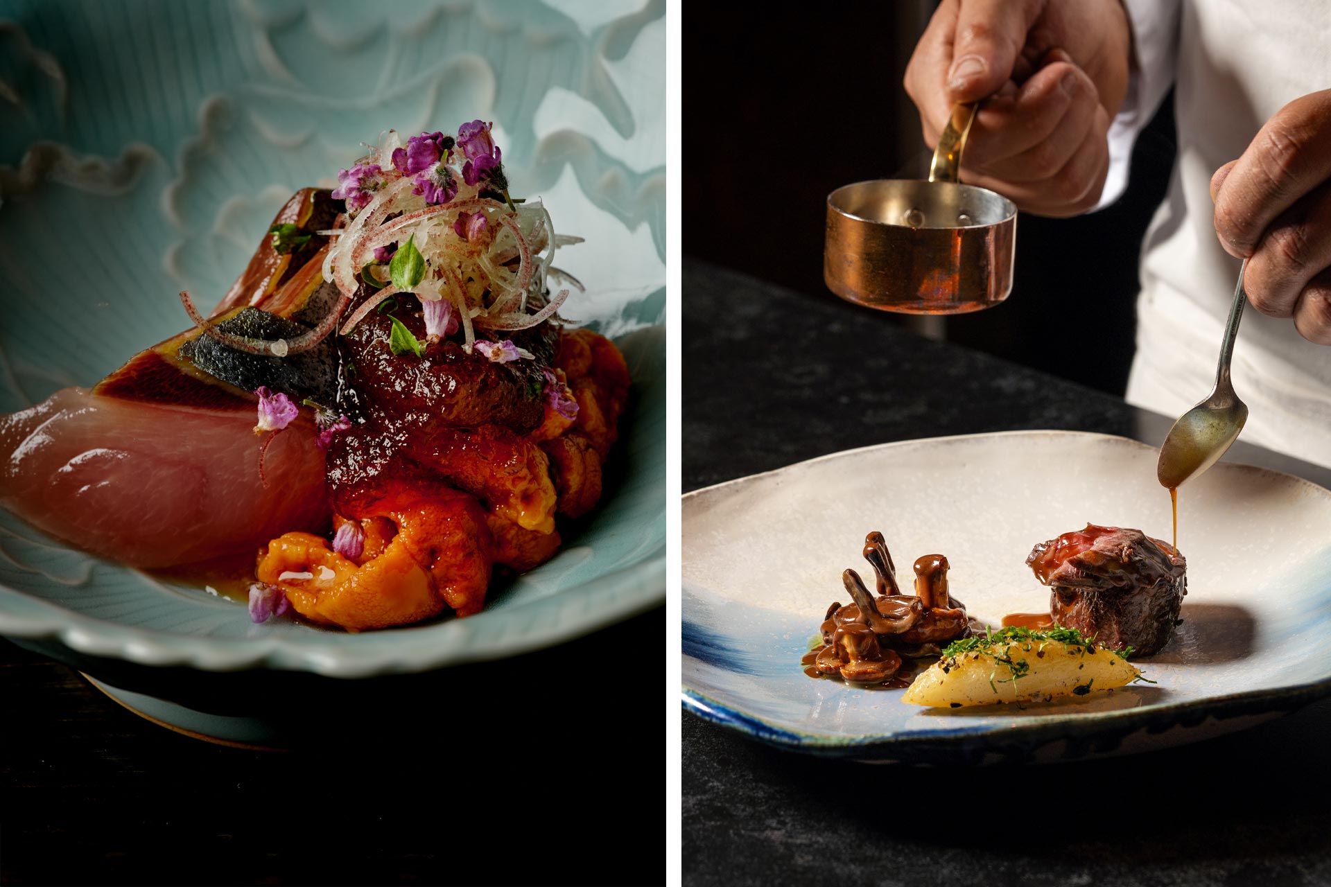 Lobster from Corridor 109 and Masami Ranch wagyu rib from Lucien. © Shelby Moore/Corridor 109 | © Kimberly Motos/Lucien