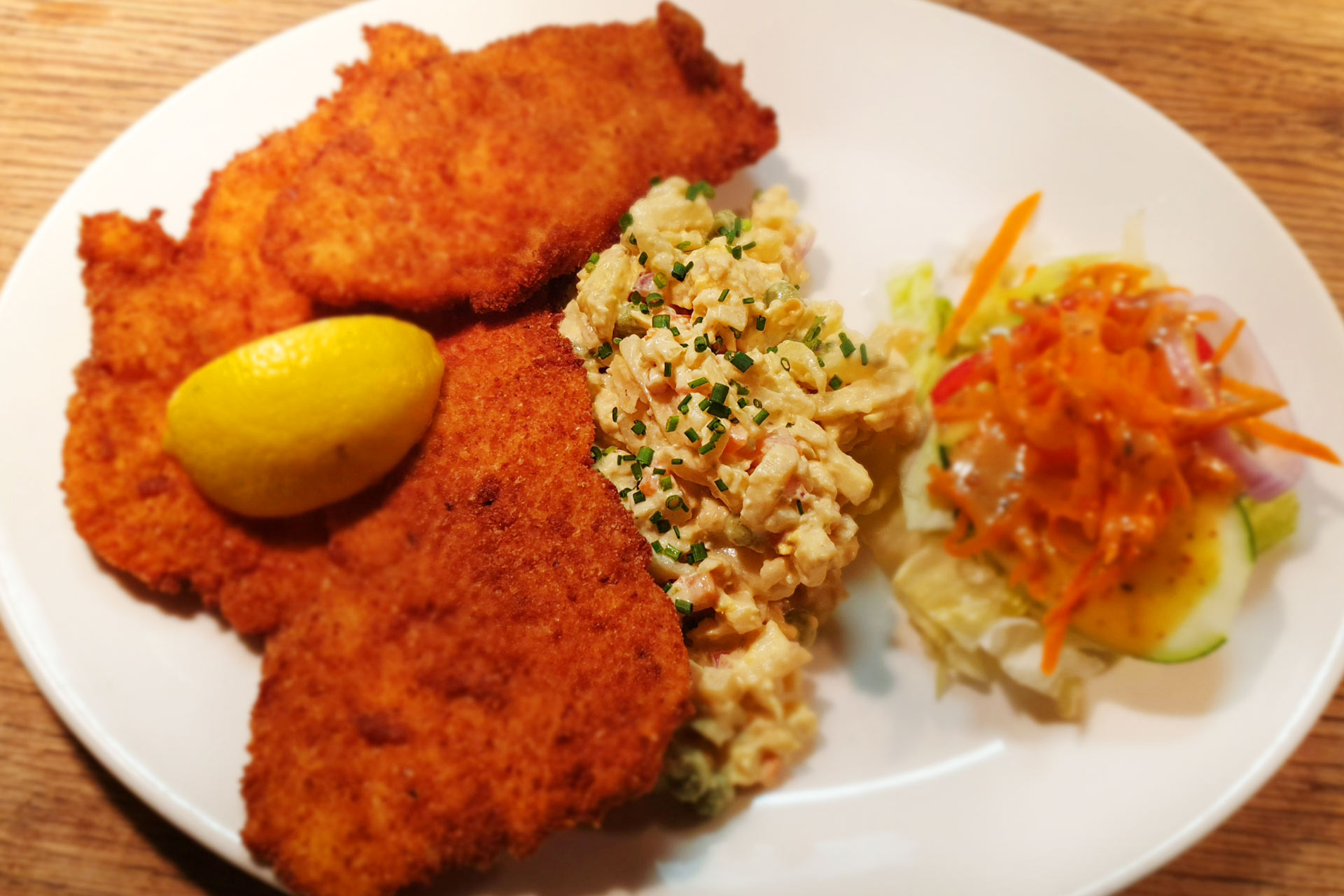 Chicken schnitzel is one of the many enticing dishes at Bohemian Spirit. © Bohemian Spirit