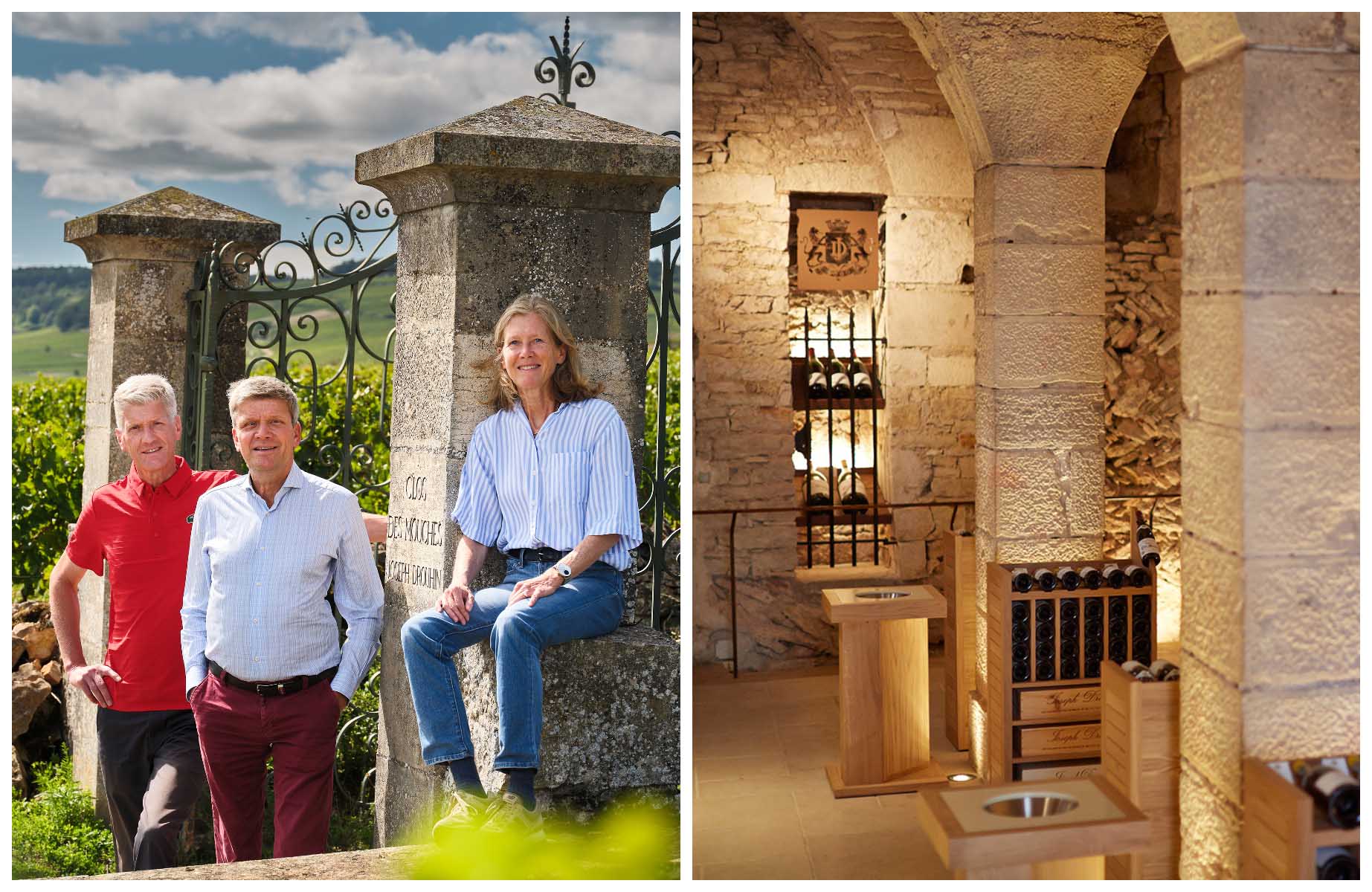 The Drouhin family and one of the domaine’s cellars. © Serge Chapuis/Joseph Drouhin