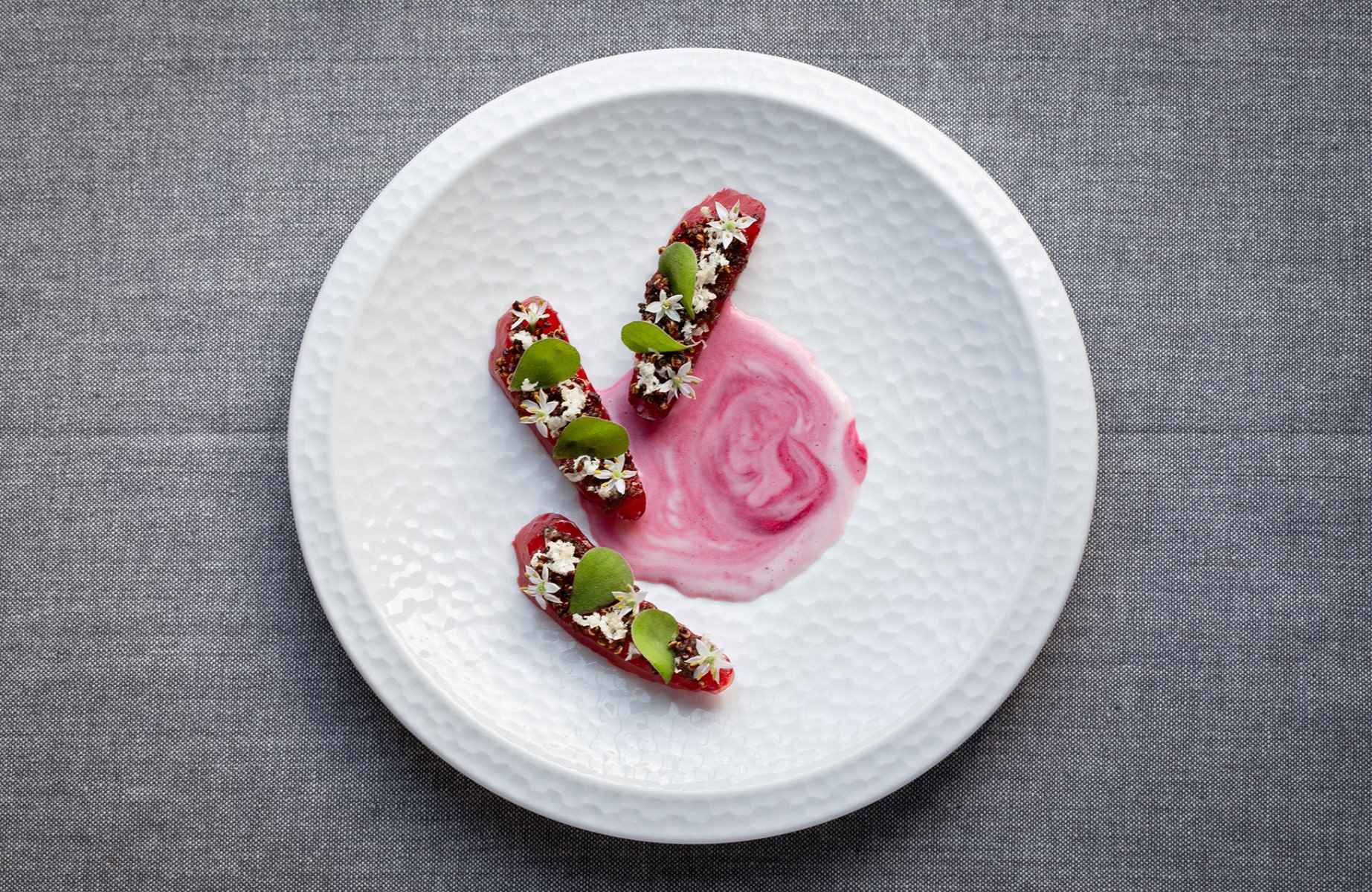 A beautifully pink-hued dish from the aptly named The Cottage in the Wood. © Rob Whitrow/Cottage in the Wood