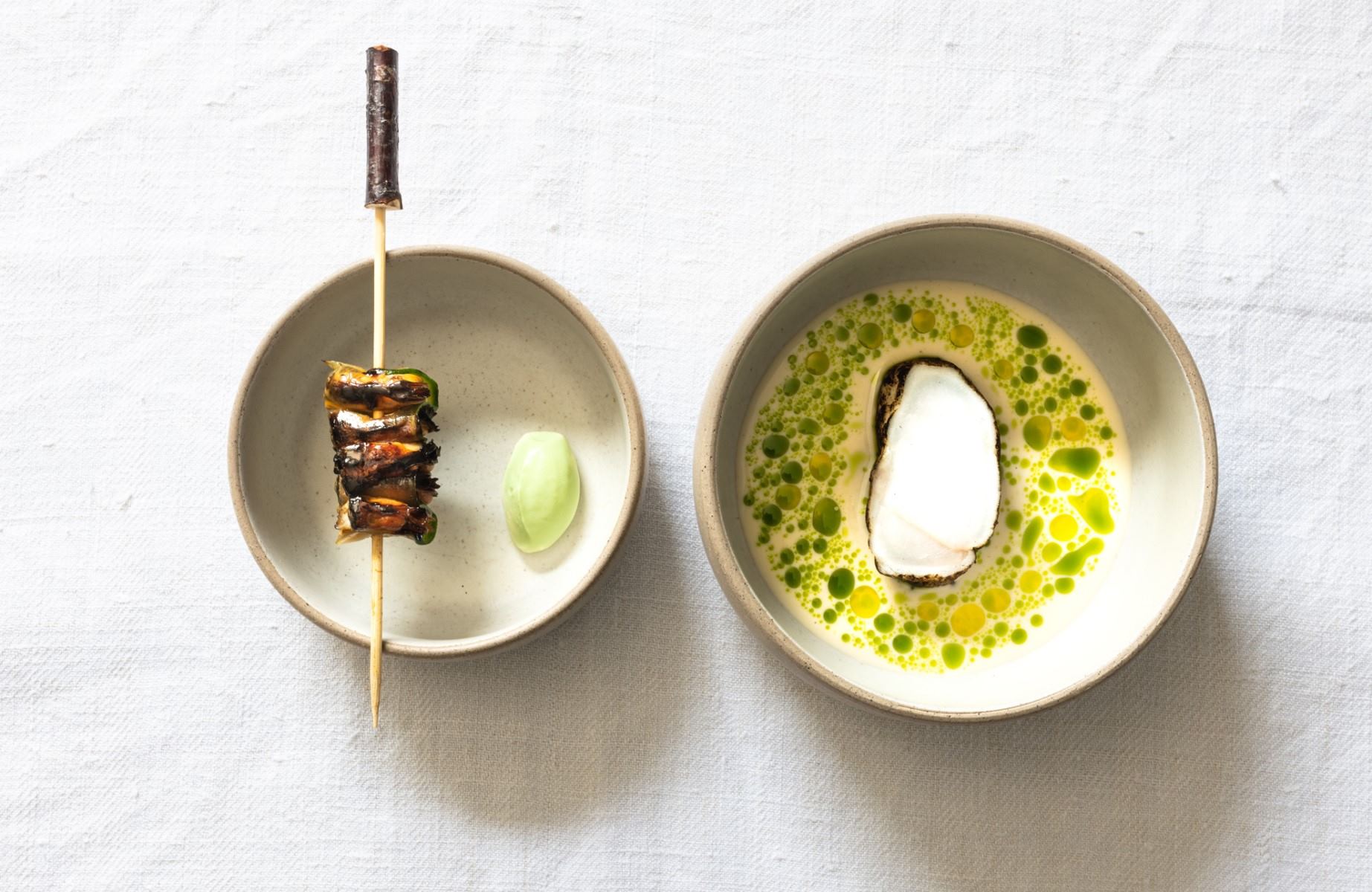 Two dishes from Kevin Tickle's kitchen at heft in the Lake District. © Jenny Jones/heft