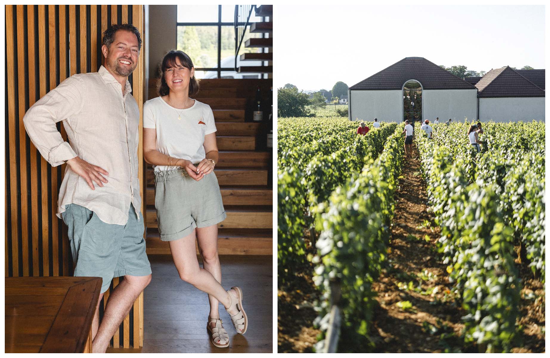 Arnaud Mortet and his sister Clefmence Mortet, with the domaine’s vines at Gevrey-Chambertin. © Antoine Martel/MICHELIN Guide
