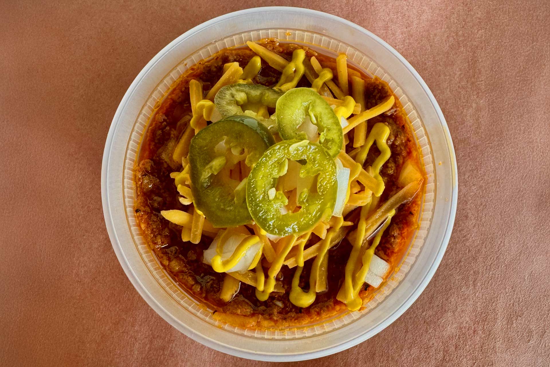 Texas brisket chili at la Barbecue in Austin. © la Barbecue