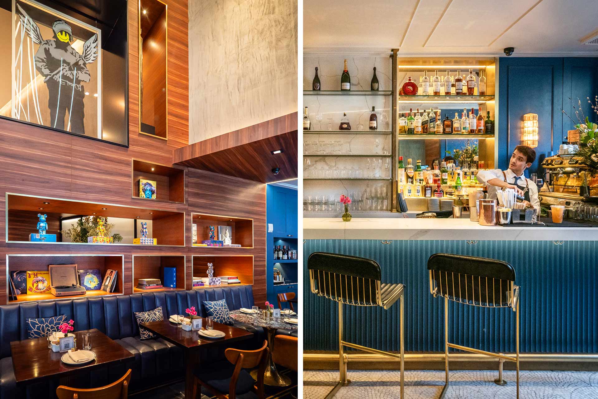 Enjoy a nice break at hotel's COFFEE + COCKTAILS in the lobby. © Thomas Robert Clarke Photography / MICHELIN Guide